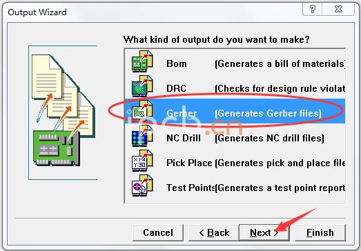 Gerber (generates gerber files)，繼續(xù)下一步