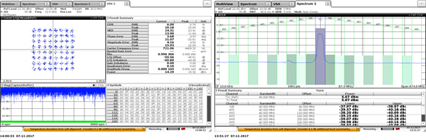 發(fā)射EVM及鄰道抑制比測試結(jié)果 發(fā)射EVM及鄰道抑制比測試結(jié)果