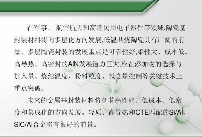 電子封裝材料結(jié)語(yǔ)