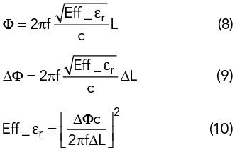 微帶線相位響應(yīng)公式