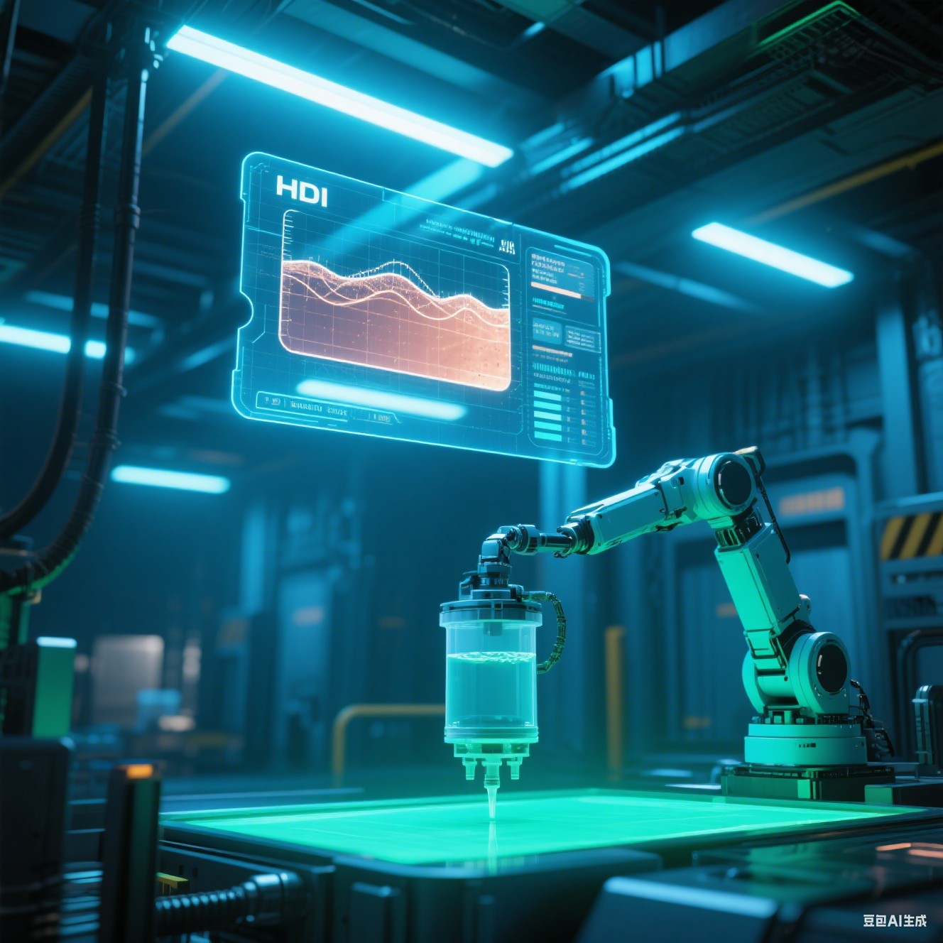 AI控制HDI工廠：3D全息界面實時映射電鍍液銅離子濃度，機械臂自動補液系統(tǒng)同步響應(yīng)