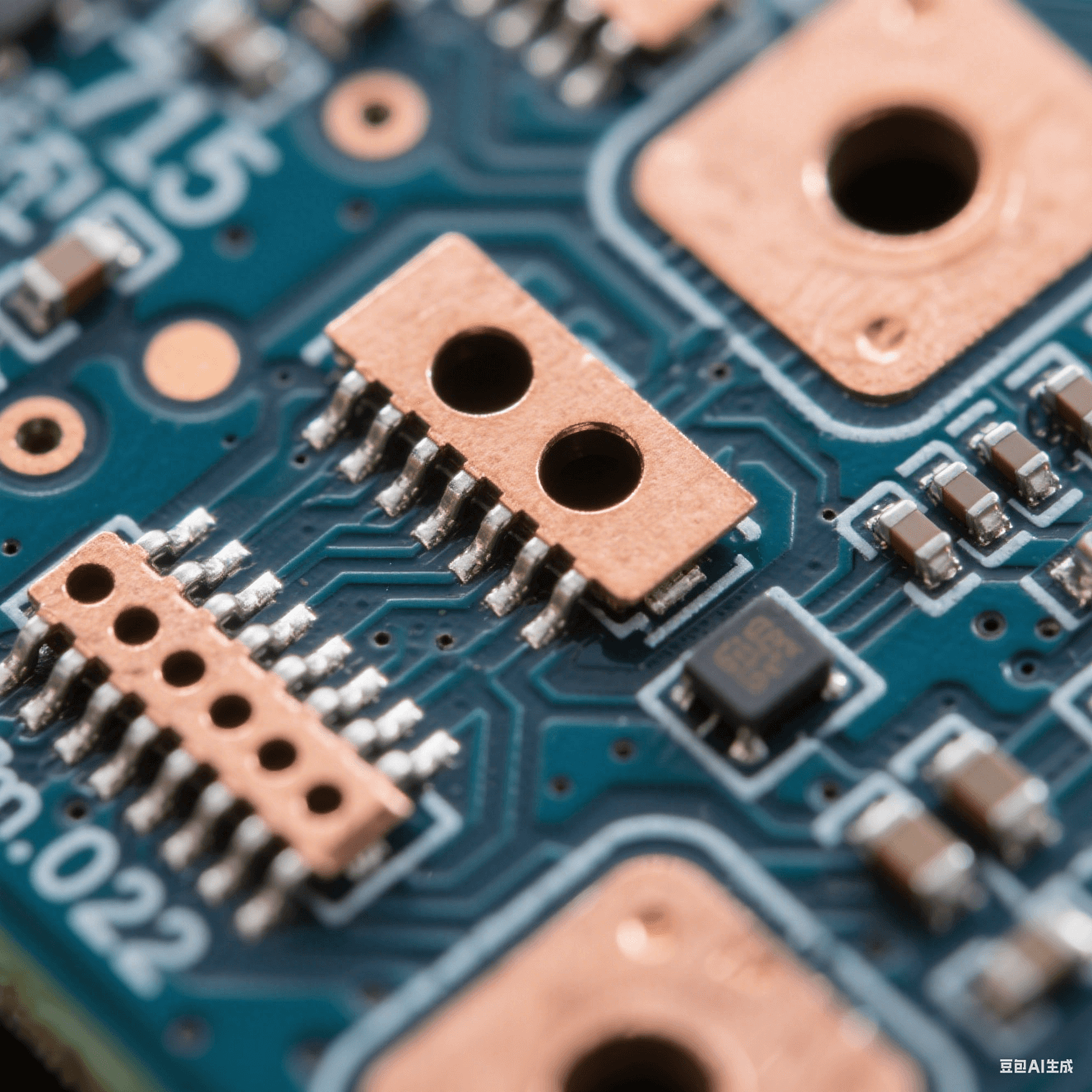 電子顯微鏡視角：0.075mm激光微孔采用階梯式反焊盤設(shè)計，孔口25μm加厚銅層，真空樹脂填充無空洞