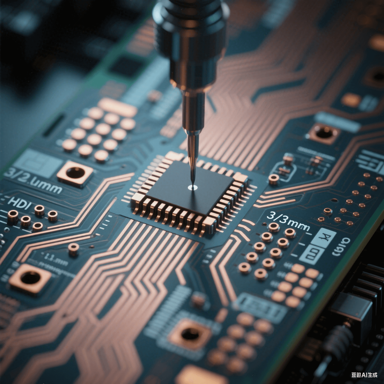 域控制器HDI板:0.1mm激光微孔+3μm線寬實(shí)現(xiàn)任意層互連 域控制器HDI板:0.1mm激光微孔+3μm線寬實(shí)現(xiàn)任意層互連