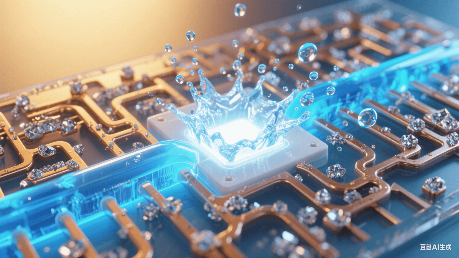 展示透明陶瓷基板內(nèi)部的冷卻液流動(dòng)與熱交換效果 展示透明陶瓷基板內(nèi)部的冷卻液流動(dòng)與熱交換效果