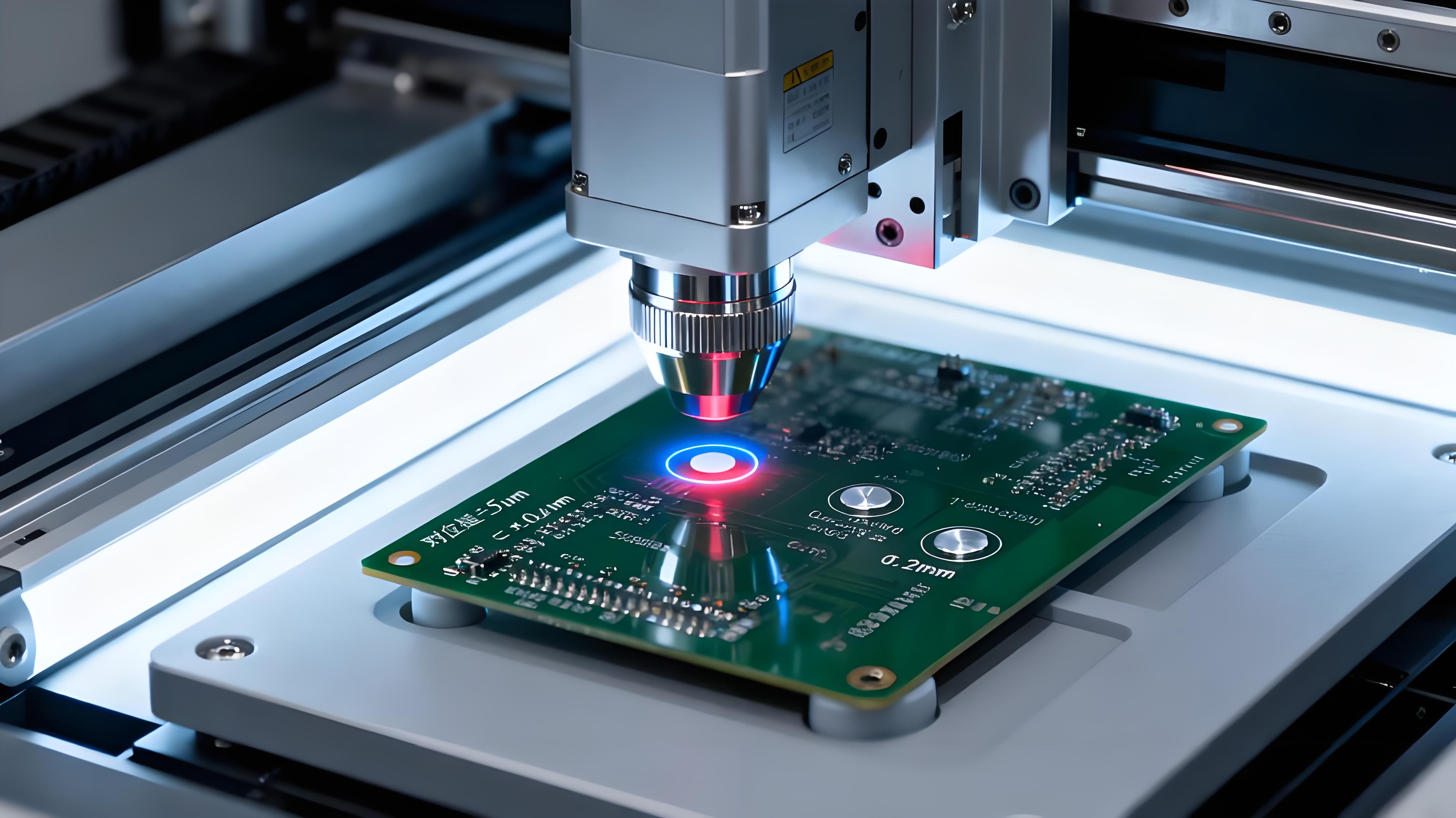 激光鉆孔設備CCD視覺對位場景，±5μm誤差校準銀白色靶標