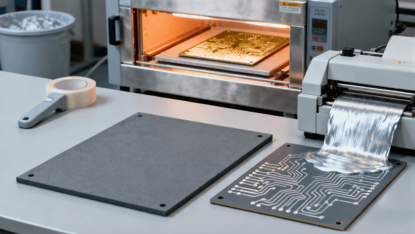 SiC 模塊基板金屬化工藝場景，印刷金屬漿料 + 800-950℃燒結(jié)形成導(dǎo)電銅層