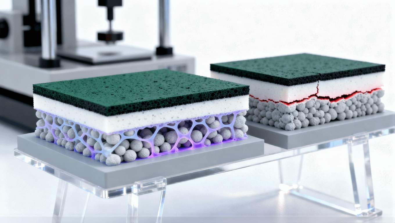 石墨烯-基材界面增強(qiáng)場(chǎng)景，納米SiO?三維網(wǎng)絡(luò)使剝離強(qiáng)度＞1.3kNm