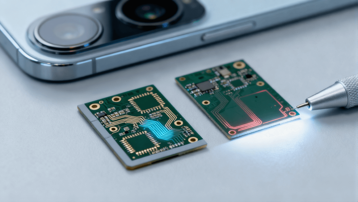 PCB集成光學(xué)傳感器場景，8層HDI+遮光屏蔽層實(shí)現(xiàn)0.7mm薄型化適配手機(jī)主攝