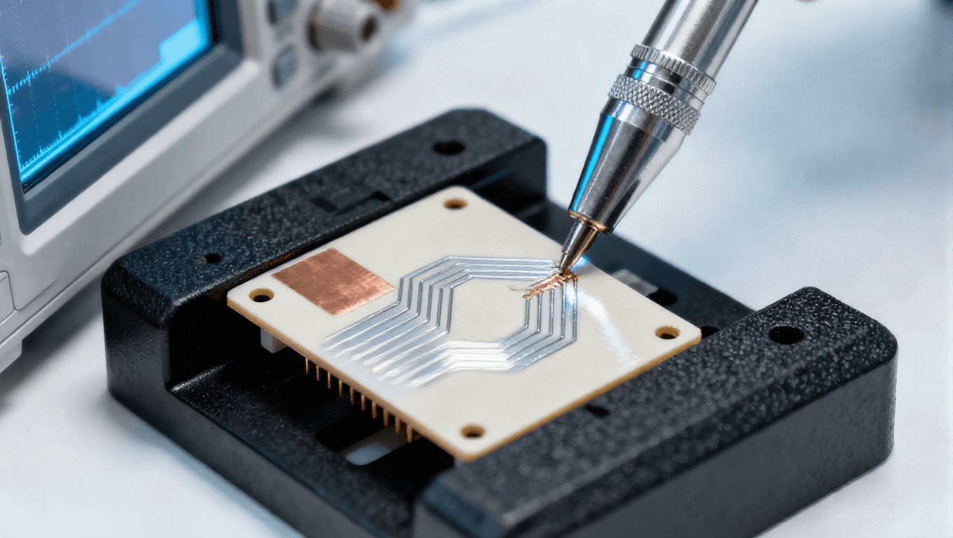 高頻毫米波天線板 自動(dòng)駕駛 77GHz 雷達(dá)板 車(chē)規(guī)測(cè)試 示波器探頭 冷調(diào)光影 .png 高頻毫米波天線板 自動(dòng)駕駛 77GHz 雷達(dá)板 車(chē)規(guī)測(cè)試 示波器探頭 冷調(diào)光影 .png