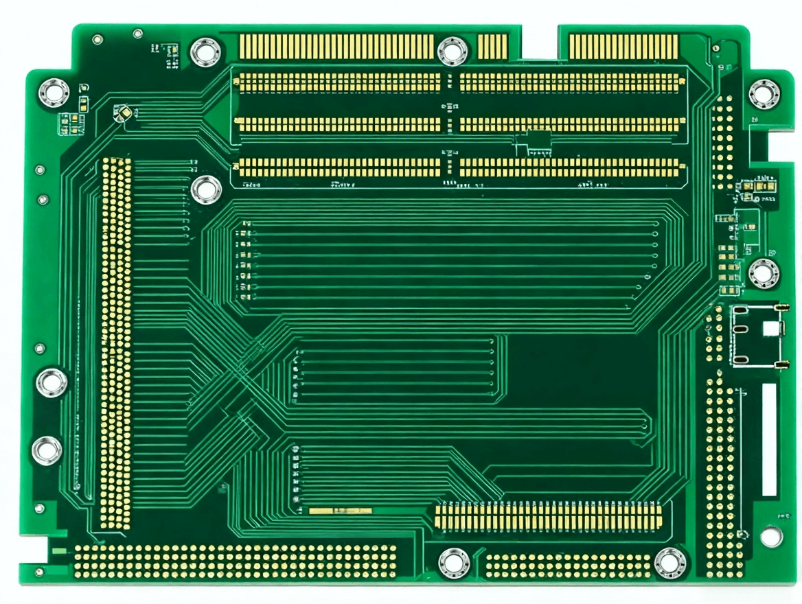 工業(yè)級 PCB 電路板特寫，厚銅布線與抗干擾結構